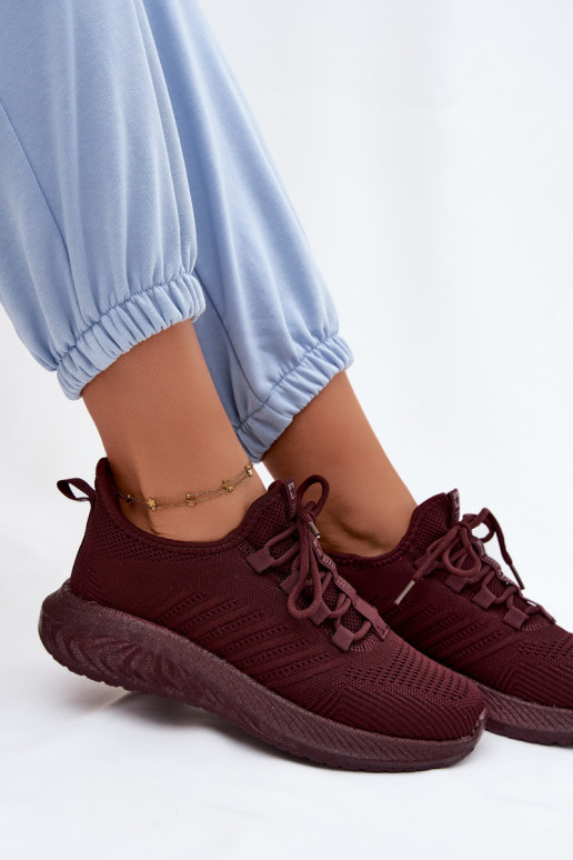 Buty sportowe wsuwane dla kobiet Big Star UU274053 w kolorze bordowym
