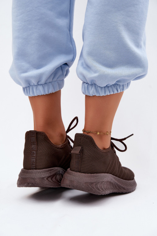 Slip-on sports shoes for women Big Star UU274055 in chocolate color