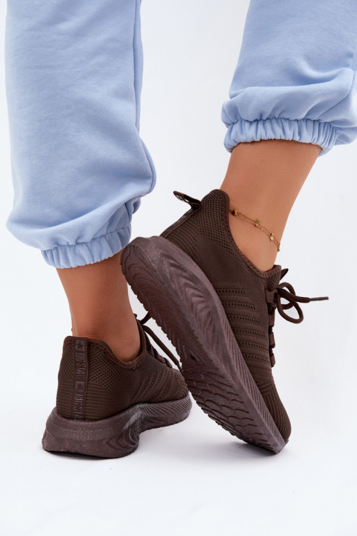 Slip-on sports shoes for women Big Star UU274055 in chocolate color