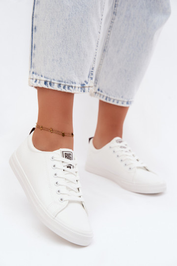 White women's sneakers made of faux leather Big Star TT274960 2