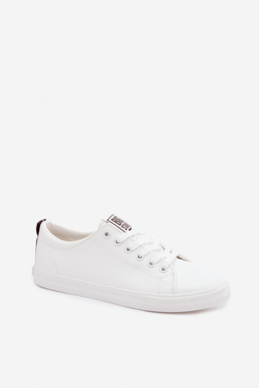 Białe sneakersy damskie z sztucznej skóry Big Star TT274960
