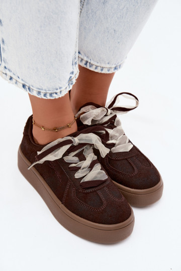 Damskie sneakersy z platformą i ozdobnymi sznurówkami Big Star UU274004