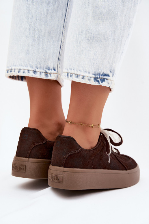 Women's sneakers with platform and decorative laces Big Star UU274004