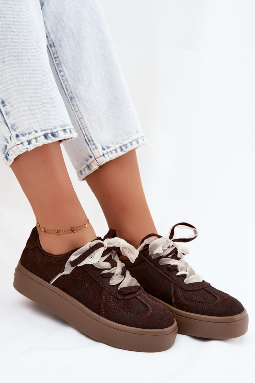 Damskie sneakersy z platformą i ozdobnymi sznurówkami Big Star UU274004