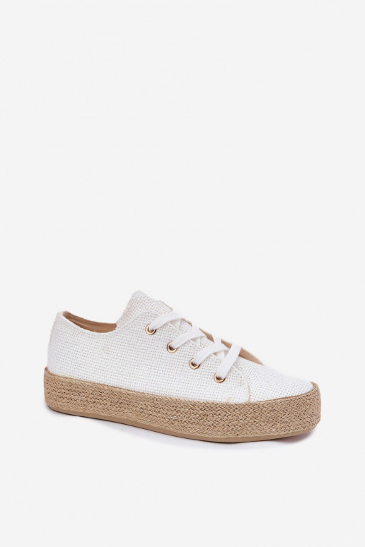 Białe platformowe buty casualowe Princa