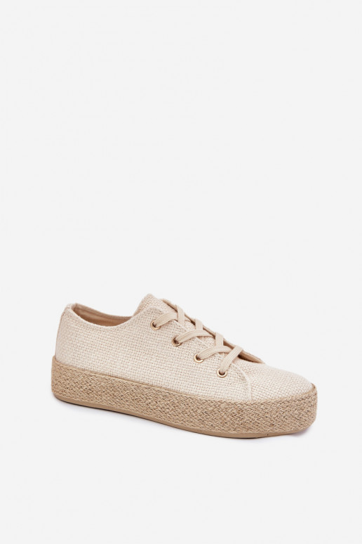 Beige platform casual shoes Princa