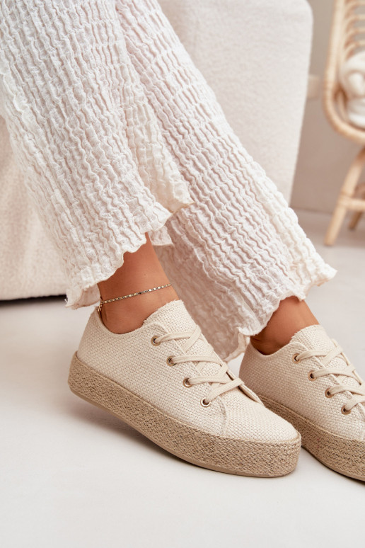 Beige platform casual shoes Princa