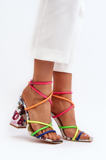 Multicolored high-heeled sandals Josette 2