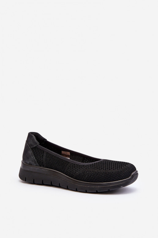 Black ballerinas with platform Aviaba