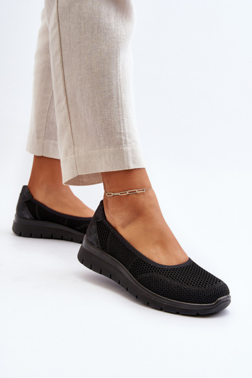 Black ballerinas with platform Aviaba