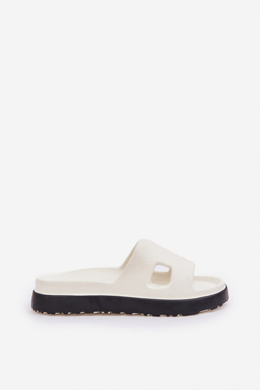White lightweight slippers with cutouts Neladith