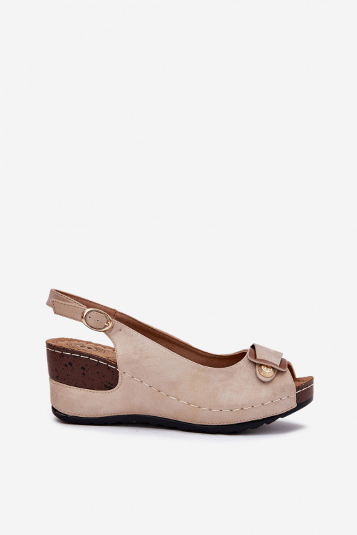 Sand and gold lightweight platform sandals Comfort Shoes Efravia