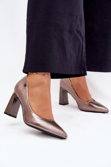 Pilkos spalvos aukštakulniai bateliai Vinceza 62252