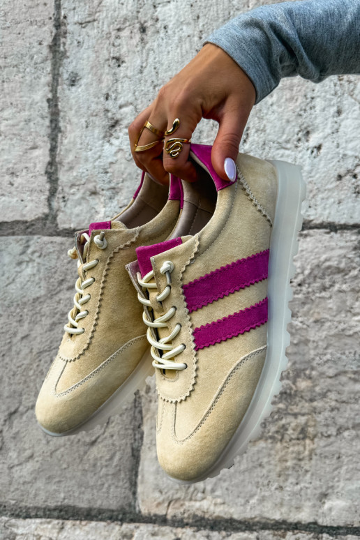 Yellow suede sneakers Cuddla