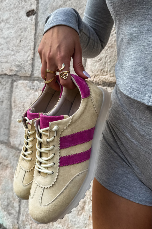 Yellow suede sneakers Cuddla