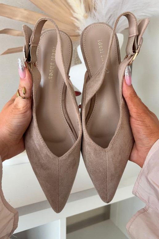 Sand-colored women's ballerinas with buckles Tanelia