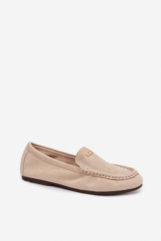 Sand-colored women's moccasins with gold details Sarivelle