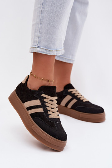 Black sports shoes with platform Giselia 2