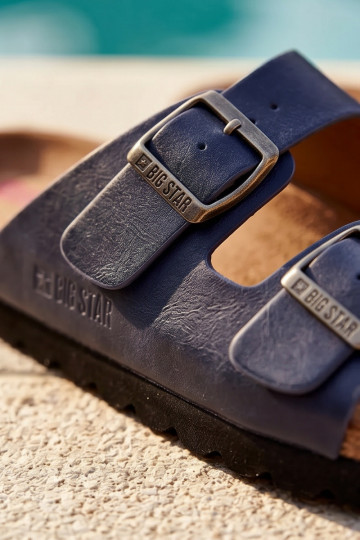Lightweight Men's Sandals With Buckles Eco Leather Big Star NN174530 Navy Blue 2