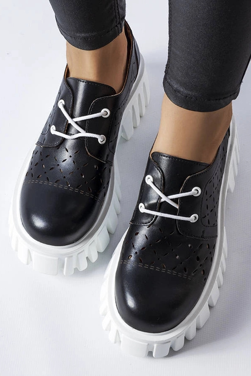 Black perforated chunky loafers Camus