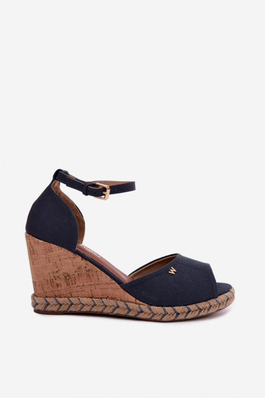 Dark blue women's platform sandals Su Braid INrangler 20261086.29Y