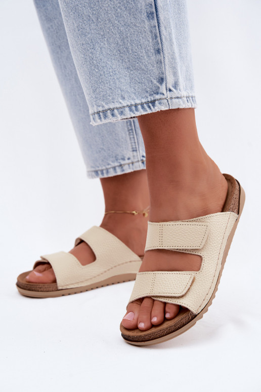 Ivory women's leather slippers Inblu AA0005GU