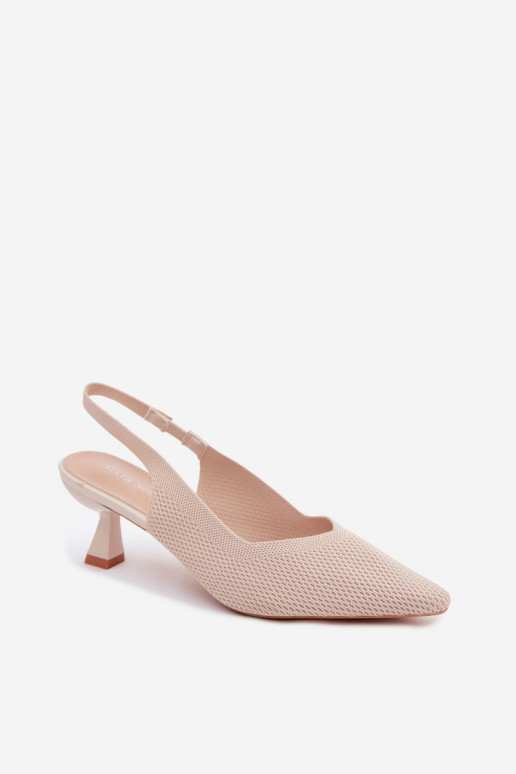 Sand-colored high-heeled sandals Typu Klepsydra Purea