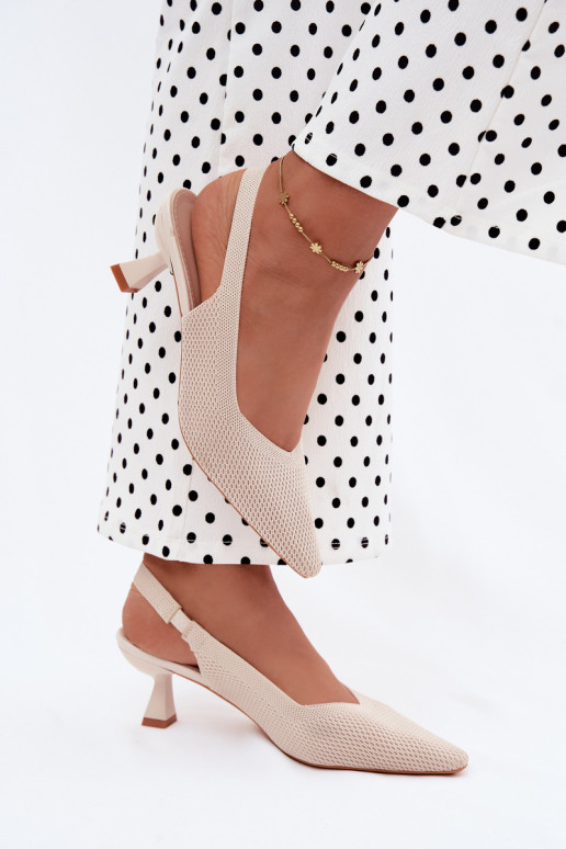 Sand-colored high-heeled sandals Typu Klepsydra Purea