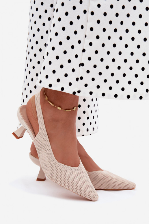 Sand-colored high-heeled sandals Typu Klepsydra Purea