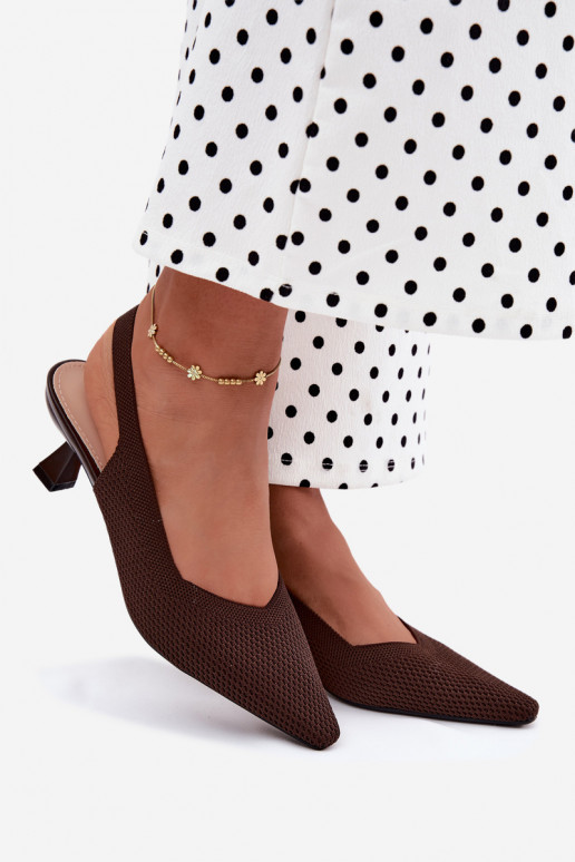 Chocolate high-heeled sandals Typu Klepsydra Purea