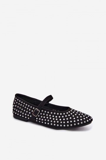 Black decorated ballerinas with straps Nerolia 2