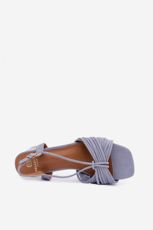 Women's sandals with straps and heels in blue Taffina