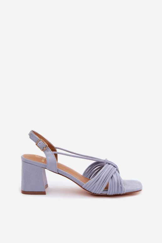 Women's sandals with straps and heels in blue Taffina