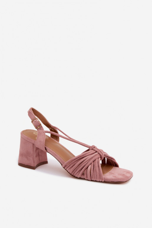 Women's sandals with straps and heels in pink Taffina