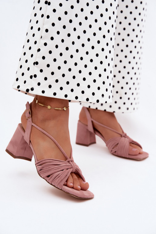 Women's sandals with straps and heels in pink Taffina
