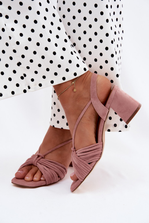 Women's sandals with straps and heels in pink Taffina