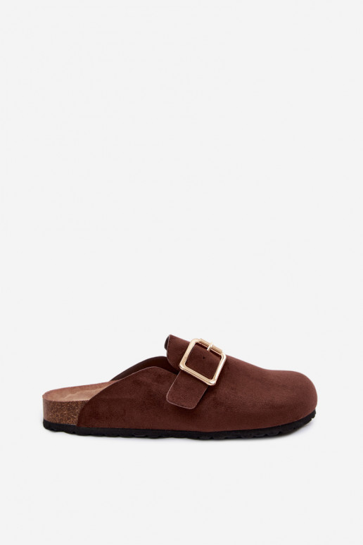 Clogs slippers with gold-colored buckles Taffira