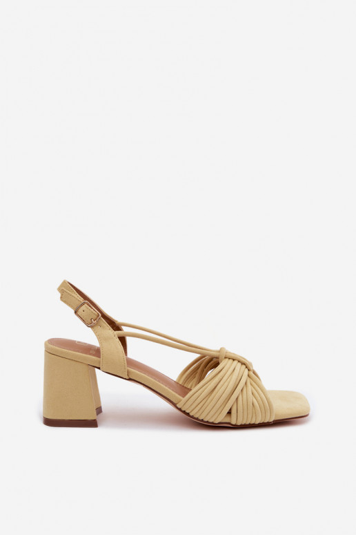 Women's sandals with straps and heels in yellow Taffina