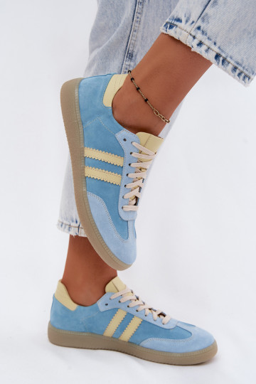 Light blue suede sneakers Zazoo N1068