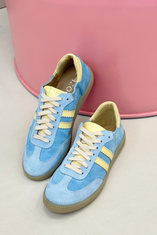 Jasnoniebieskie zamszowe sneakersy Zazoo N1068
