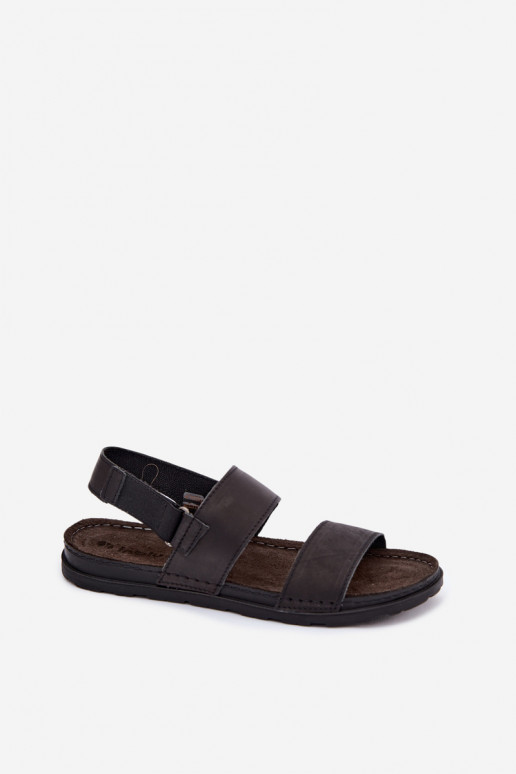 Black men's sandals INBLU