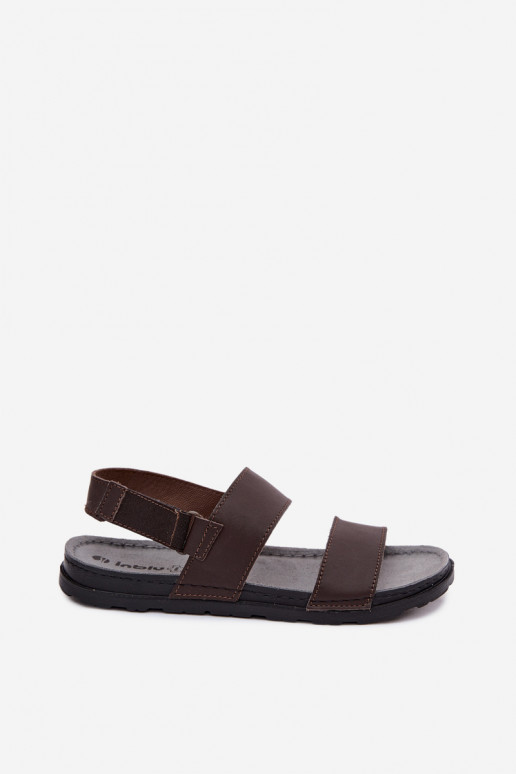 Dark brown men's sandals INBLU