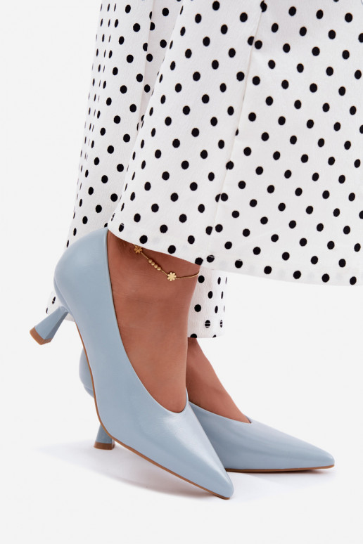 Pointed shoes with heels in blue Silenta
