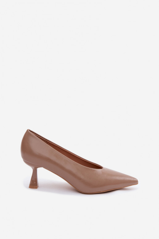 Pointed shoes with heels in khaki Silenta