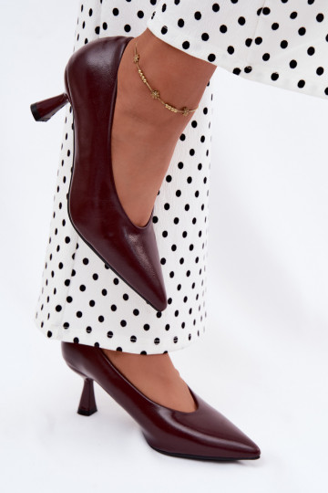 Pointed shoes with heels in burgundy Silenta