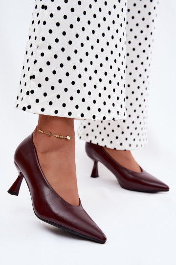 Pointed shoes with heels in burgundy Silenta 2