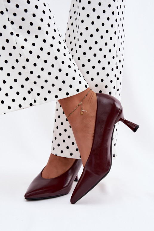 Pointed shoes with heels in burgundy Silenta