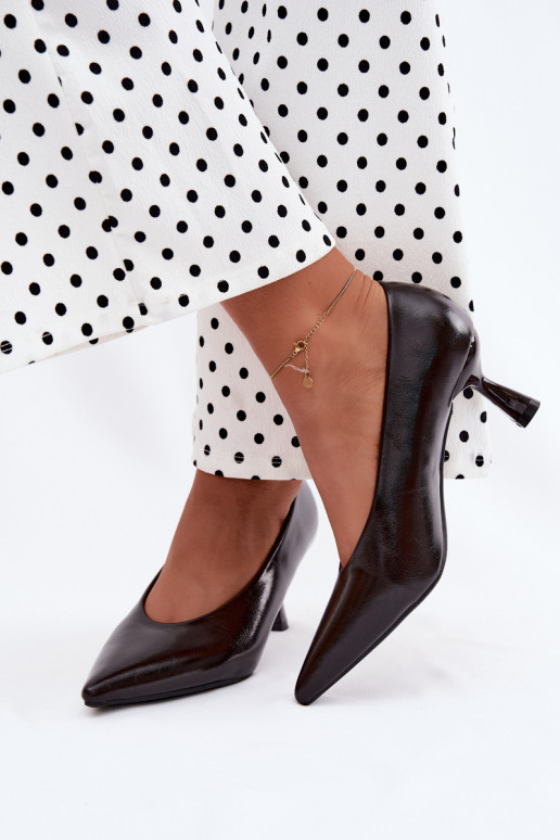 Pointed shoes with heels CzekoladoĮe Silenta