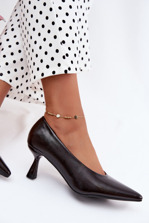 Pointed shoes with heels CzekoladoĮe Silenta