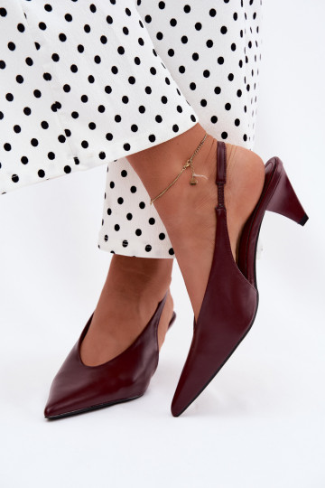 Heeled sandals with faux leather in burgundy Sapphire